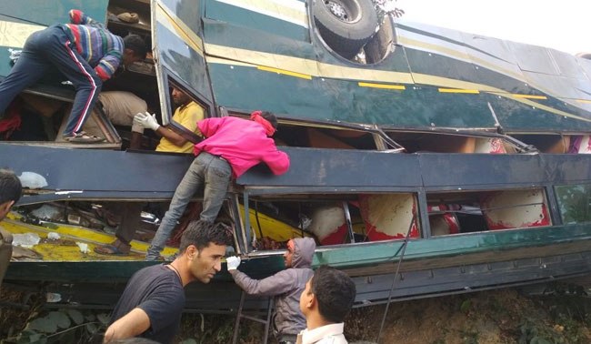 Photo of छत्तीसगढ़ के पेन्ड्रा में बस के खाई में गिरने से छह मरे 30 घायल