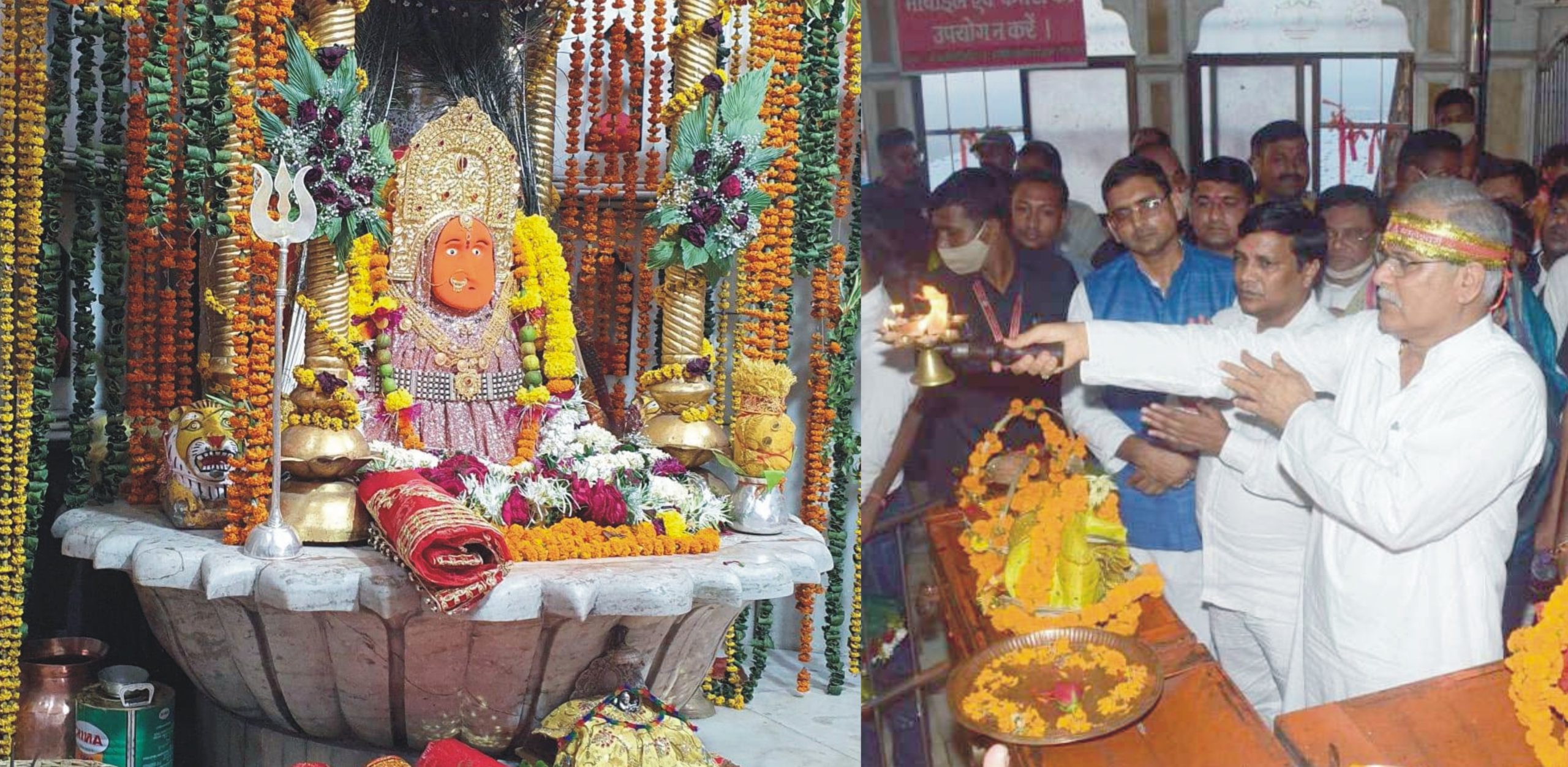 Photo of भूपेश ने मां बम्लेश्वरी एवं महंत ने मां महामाया के किए दर्शन