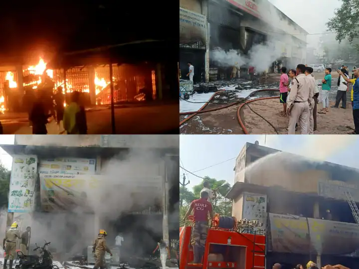 Photo of छत्तीसगढ़: दुर्ग के गंजपारा में दुकानों में लगी भीषण आग