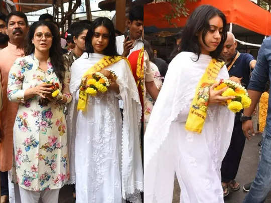 Photo of काजोल के साथ सिद्धिविनायक मंदिर पहुंचीं नीसा, यूजर्स बोले-पाप धुलाने लेके जा रही है..