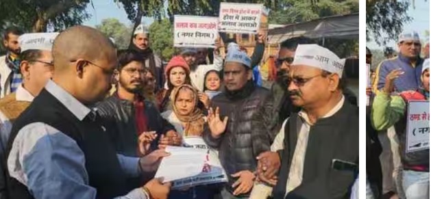 Photo of  नगर निगम की ओर से कोई बंदोबस्त न होने से नाराज आप के कार्यकर्ताओं ने किया ऐसा जोरदार प्रदर्शन..