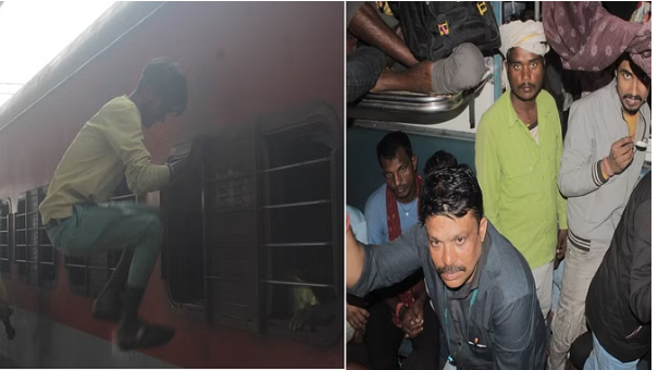 Photo of छठ पूजा : ट्रेन की खिड़कियां बनीं दरवाजा, कोई चौखट तो कोई शौचालय के पास कर रहा सफर; पढ़िये पूरा मामला