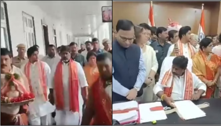 Photo of पंडितों के मंत्रोच्चारण के बीच डिप्टी सीएम विक्रमार्क ने संभाला कार्यभार