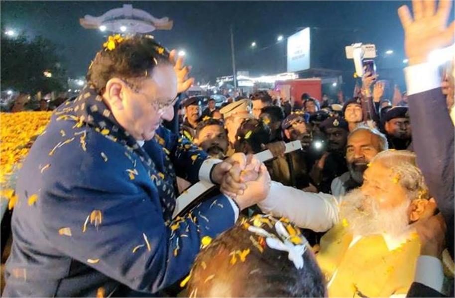 Photo of भाजपा के राष्ट्रीय अध्यक्ष जेपी नड्‌डा का अनिल विज ने अम्बाला छावनी में किया स्वागत