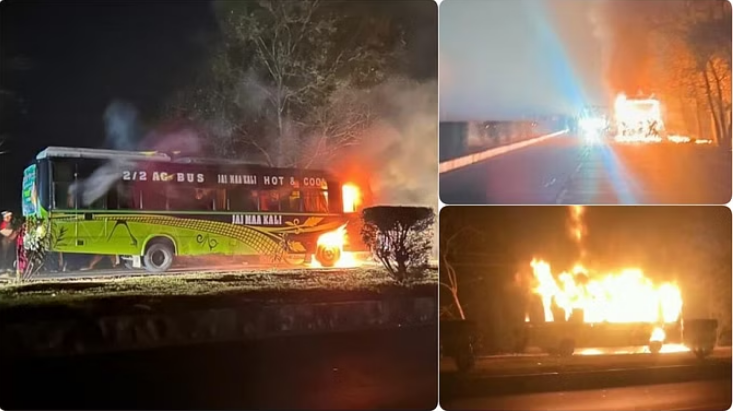 Photo of बिहार: महागठबंधन की रैली में पटना जा रही बस आग के गोले में तब्दील हुई