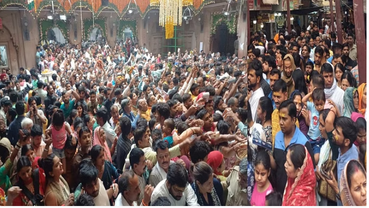 Photo of यूपी: बांकेबिहारी दर्शन के लिए इस कदर उमड़ी भीड़