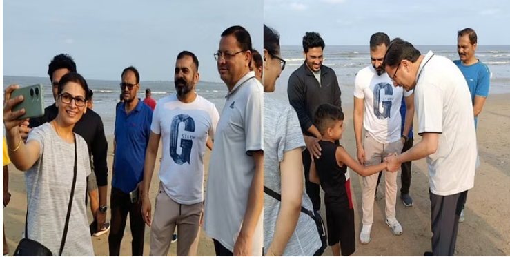 Photo of मुंबई जुहू बीच पर सीएम धामी ने खेला बच्चों के साथ क्रिकेट