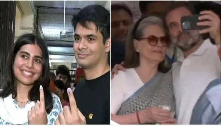 Photo of दिल्ली: प्रियंका गांधी के बेटे और बेटी ने लाइन में लगकर किया मतदान