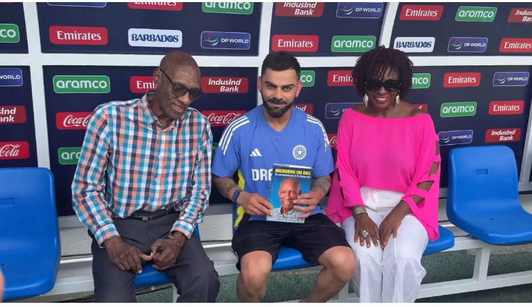 Photo of विराट कोहली ने वेस्‍टइंडीज के महान खिलाड़ी सर वेस्‍ली हॉल से की मुलाकात