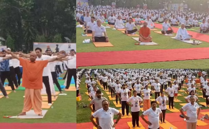 Photo of यूपी: योग दिवस पर निरोगी रहने का संकल्प लेकर लोगों ने किया योग