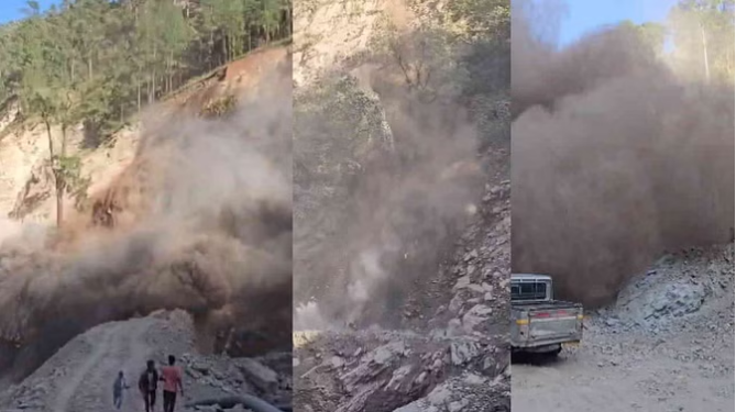 Photo of चमोली : हेलंग से मारवाड़ी तक निर्माणाधीन बाईपास में भारी भूस्खलन