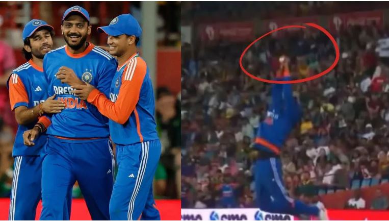 Photo of जान की बाजी लगाकर अक्षर पटेल ने लपका चमत्कारिक कैच!