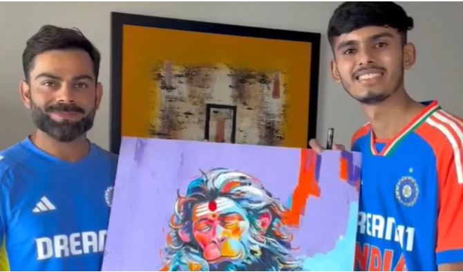 Photo of जन्मदिन पर विराट कोहली को फैन ने दिया तोहफा, हाथ से बनाई हनुमान जी की पेंटिंग