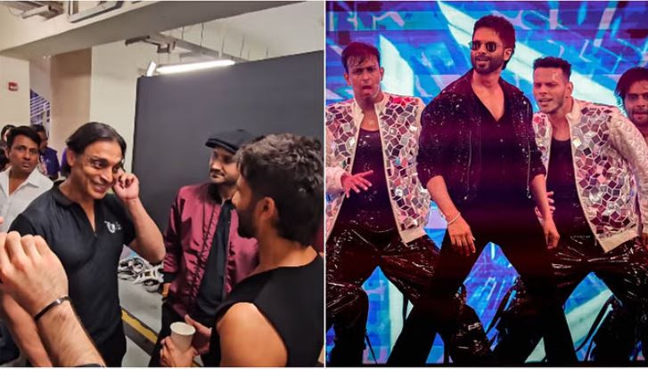 Photo of यूएई में शोएब अख्तर और हभजन सिंह से मिले शाहिद कपूर