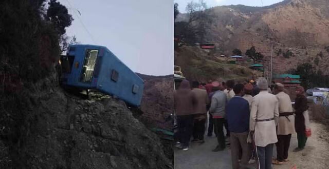 Photo of उत्तरकाशी: सुनकुंडी गांव के पास हादसा, सड़क से नीचे खाई की तरफ पलटी बस