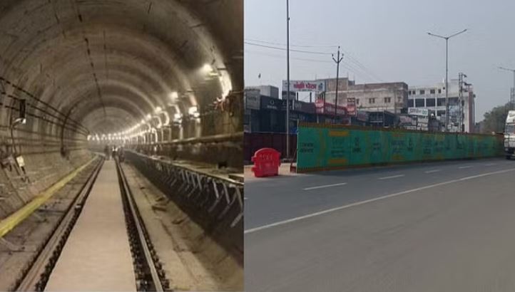 Photo of आगरा-दिल्ली हाईवे की दो लेन बंद…गुरु का ताल मेट्रो स्टेशन का काम शुरू