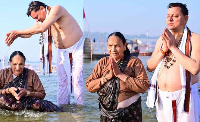 Photo of महाकुंभ: गंगा मां और मेरी मां…त्रिवेणी संगम पर सीएम धामी ने मां को लगवाई डुबकी