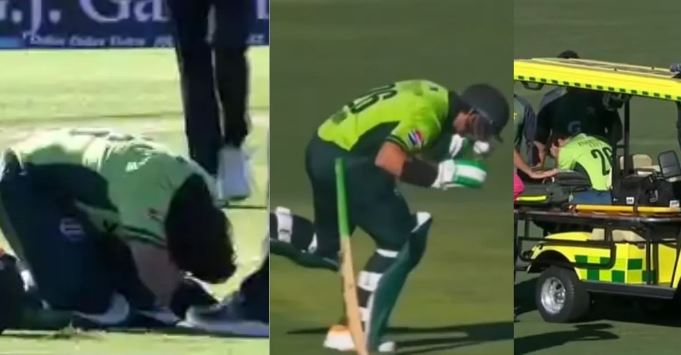 Photo of दर्दनाक हादसा… Imam Ul Haq के सिर पर लगी गेंद, बीच मैदान छोड़कर एंबुलेंस में गया खिलाड़ी