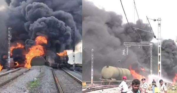 Photo of तमिलनाडु में डीजल से भरी मालगाड़ी में लगी भीषण आग, कई फीट ऊंची लपटें दिखाई दीं