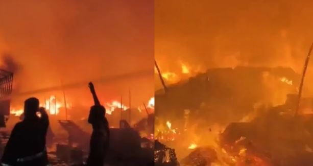 Photo of नवी मुंबई की APMC मार्केट में लगी भीषण आग, अनाज का गोदाम जलकर राख