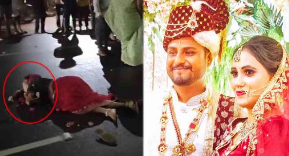 Photo of रिश्तेदार के घर से लौट रहे थे नवदंपती, पीछे से काल बन आया ट्रक; दो माह पहले लिए थे सात फेरे