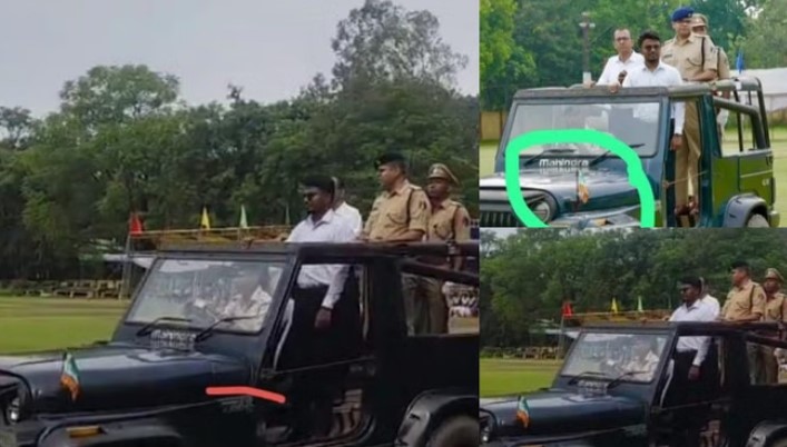 Photo of कोरबा जिले में प्रशासन की बड़ी लापरवाही, गाड़ी में उल्टा लगा था तिरंगा