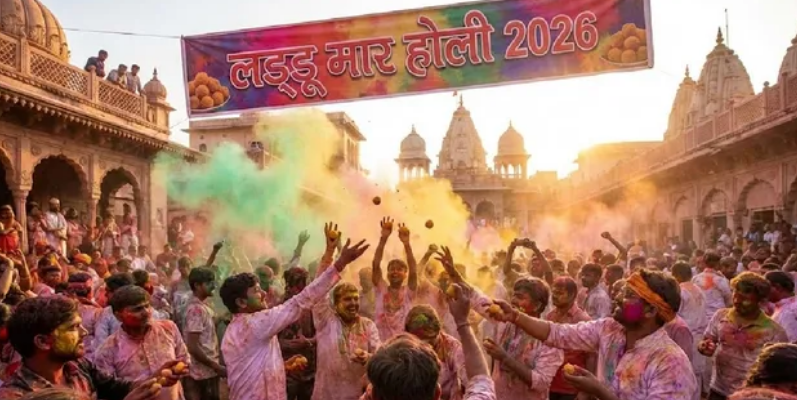 Photo of जब होली में रंग नहीं, लड्डू उड़ते हैं, इस अनोखी परंपरा की शुरुआत कैसे हुई?