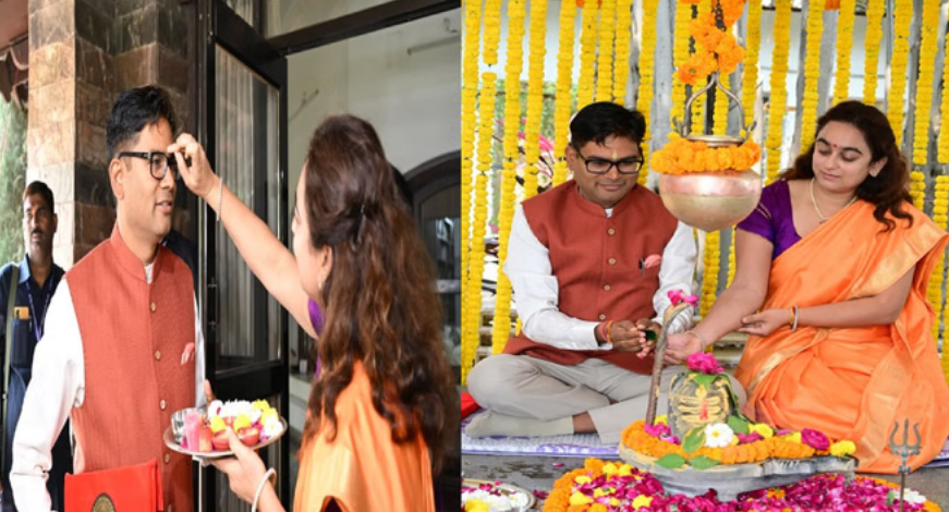 Photo of माटी का तिलक लगाकर बजट के लिए रवाना हुए वित्त मंत्री ओपी चौधरी, रायपुर निवास में की पूजा-अर्चना