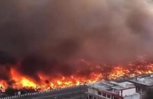 लखनऊ में भीषण आग का तांडव: विकास नगर की 200 झुग्गियां जलकर खाक