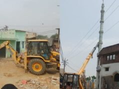 संभल में दूसरे दिन भी चला बुलडोजर: जुमे की नमाज से पहले जमींदोज की अवैध मस्जिद