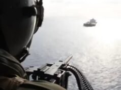 होर्मुज में अमेरिकी सेना के जवान ने जहाज पर तानी मशीन गन