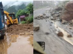 मलबा आने से यमुनोत्री हाईवे बंद, कर्णप्रयाग में गिरे भारी बोल्डर