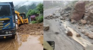 मलबा आने से यमुनोत्री हाईवे बंद, कर्णप्रयाग में गिरे भारी बोल्डर