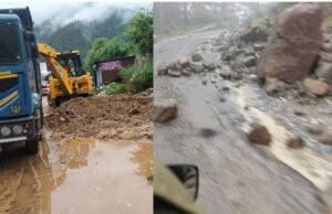 मलबा आने से यमुनोत्री हाईवे बंद, कर्णप्रयाग में गिरे भारी बोल्डर