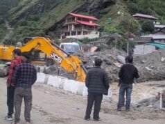 हर्षिल घाटी में तेज बारिश के बाद खीरगंगा नदी का जलस्तर बढ़ा