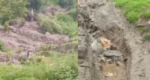ज्योतिर्मठ के किमाणा में भारी बारिश के चलते गांव में घुसा मलबा, बढ़ा खतरा