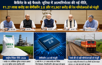 कैबिनेट के बड़े फैसले: यूरिया में आत्मनिर्भरता की नई नीति, ₹1.27 लाख करोड़ का सेमीकॉन 2.0 और ₹3,907 करोड़ की रेल परियोजनाओं को मंजूरी