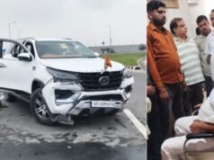 बदायूं में गंगा एक्सप्रेसवे के समीप दो कारों की भिड़ंत