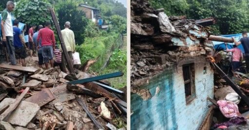 कोटद्वार में बारिश का कहर, मकान ढहने से मलबे में दबे चार लोग